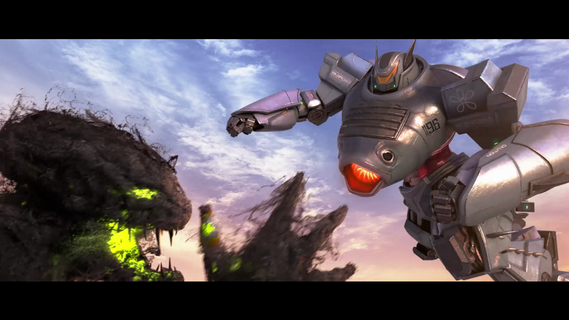 本編より、巨大生命体シビアとMAGROBOの対峙