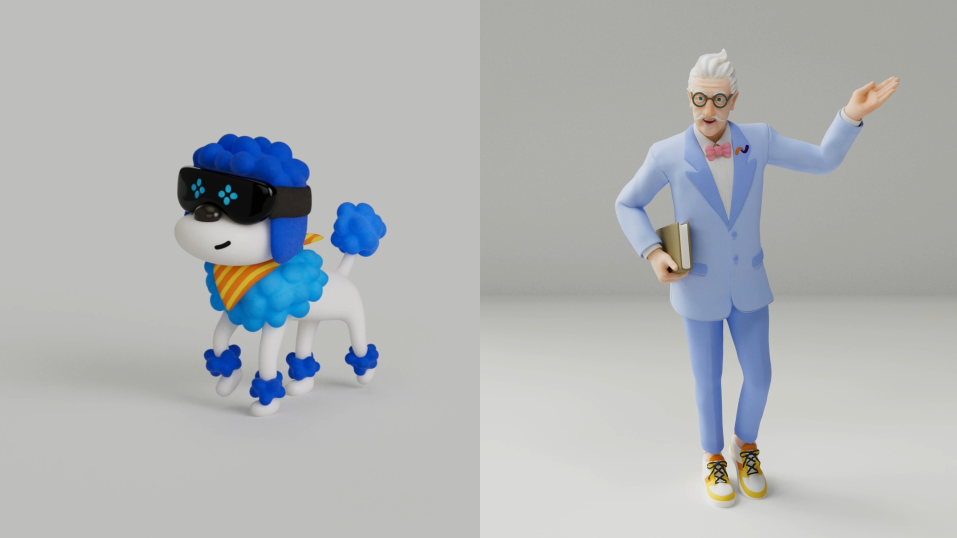 左:アンチョビ&ポテトが好きなミライーヌ、右:スニーカー集めが趣味のヒラクーノ